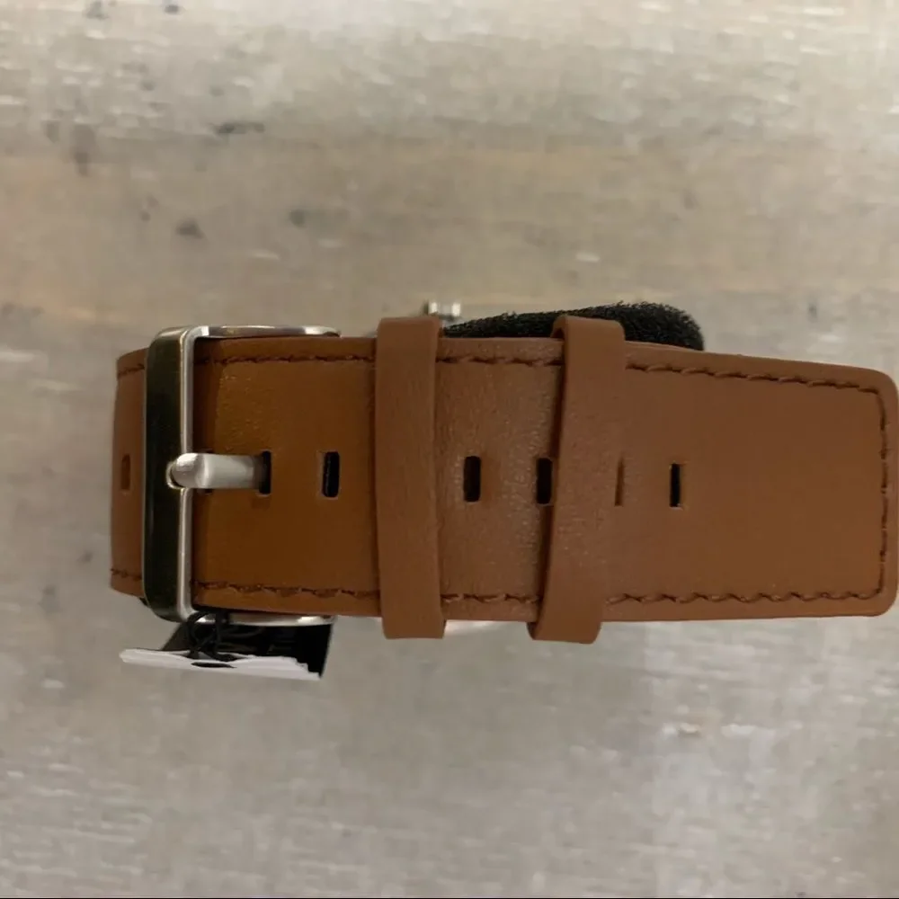 𝅺Accutime Leather Strap Watch NIB